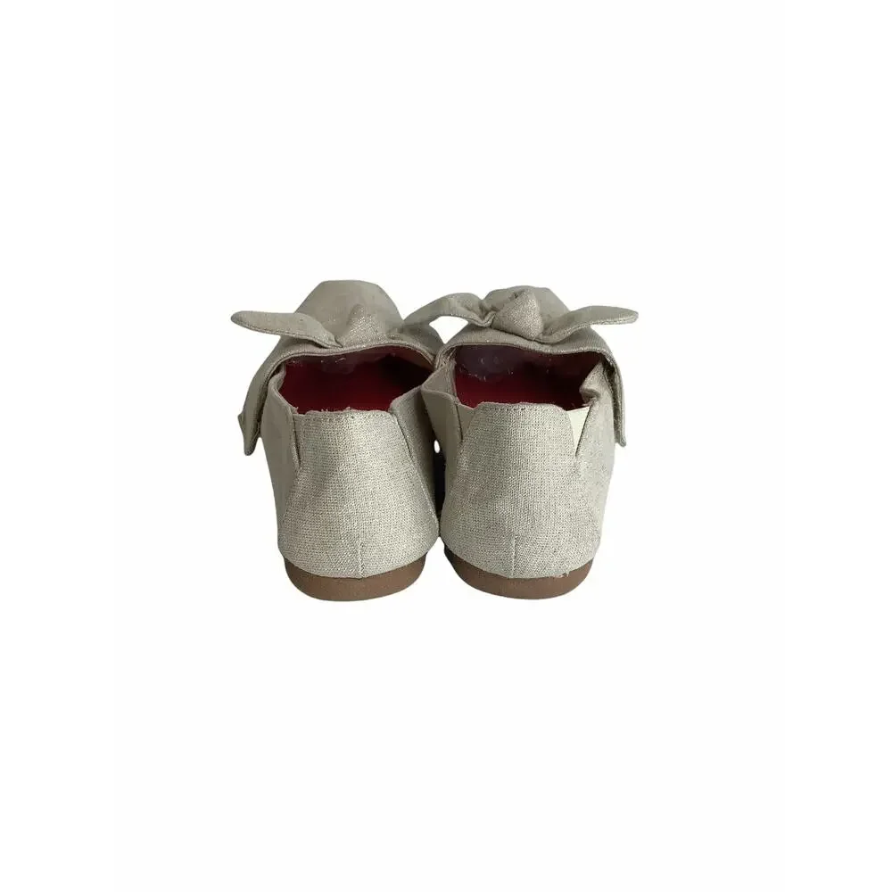 MajPow Girl’s Beige Bow Slip-On Flats 3